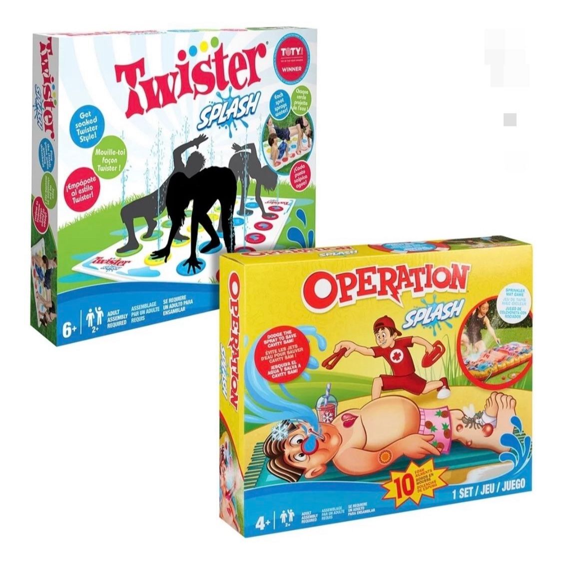 Summer Fun!! Hasbro Twister Splash & Operation Splash Water Games Family Bundle