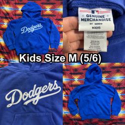 Los Angeles Dodgers Blue Pullover Hoodie Sweater MLB Kids Size Medium (5/6)