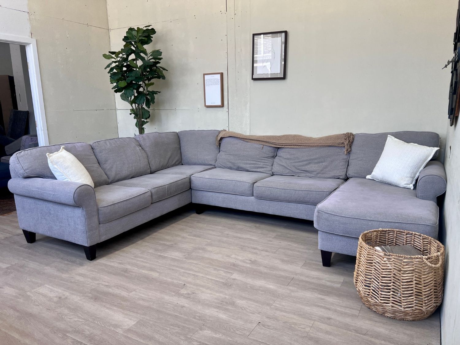 WE DELIVER! 🚚 - Boston Interiors Light Gray Modern U Sectional Couch with Chaise