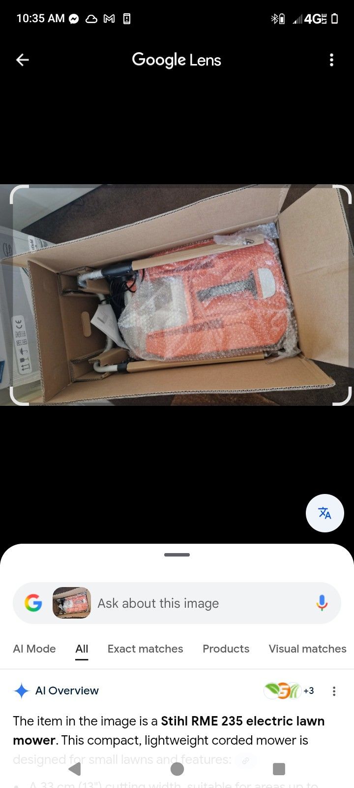 Stihl 36V electric lawn mower