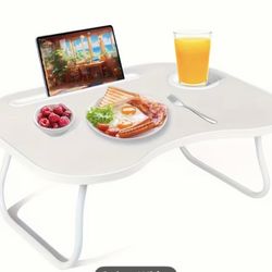 Lap desk features a laptop workstation, bed table for children, writing table, standing office desk, book/tablet holder, picnic table, phone stand, cu
