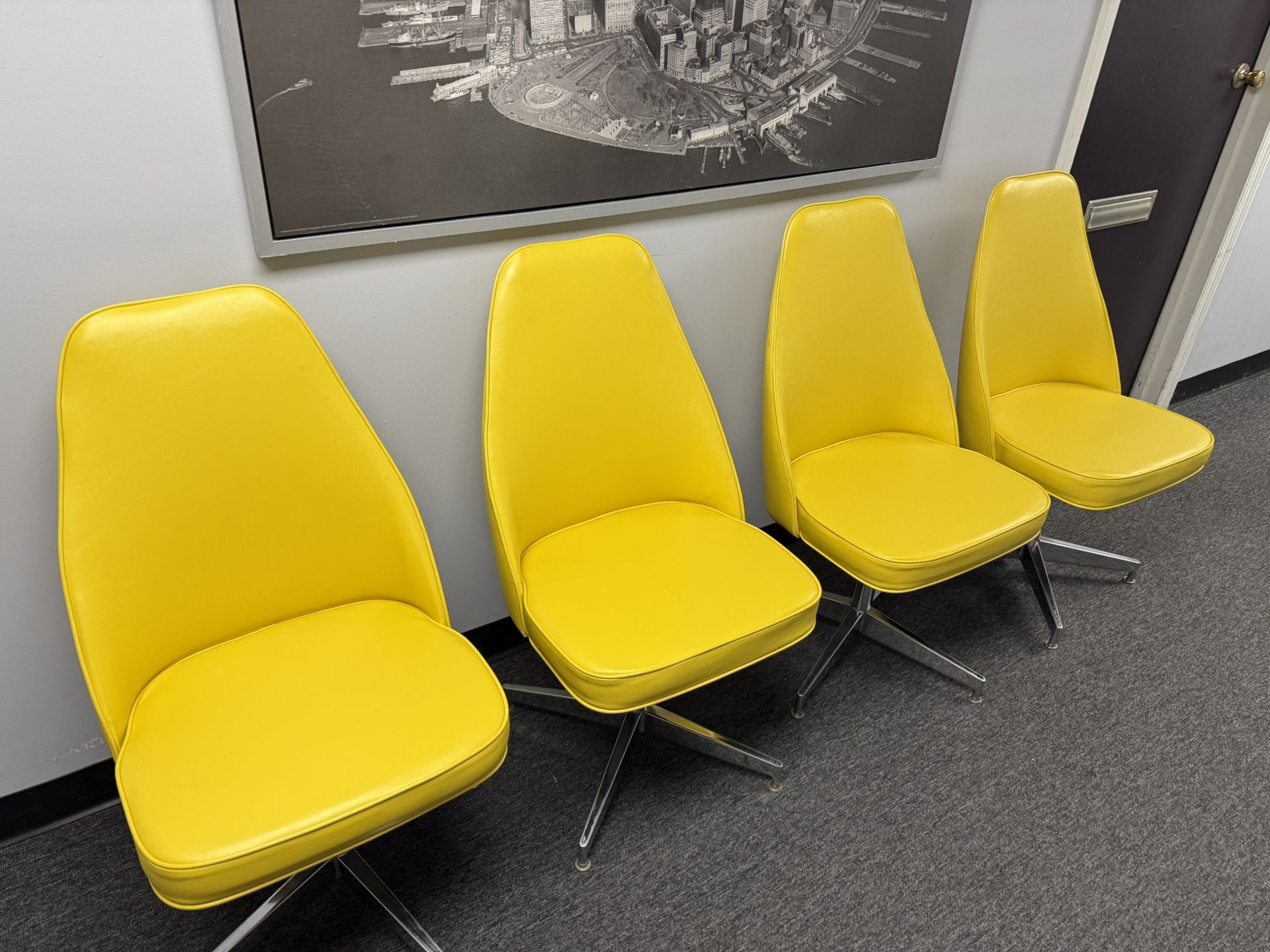 Set of 4 Yellow Chairs