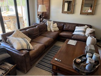 Arizona leather L shaped sectional