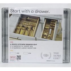 The Home Edit 6 Piece Kitchen Drawer Clear Plastic Storage System
