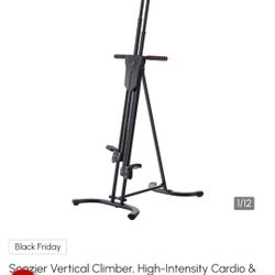 Soozier Vertical Climber, High-Intensity Cardio & Muscle Toning Exercise - Black, 220 lbs. Weight Capacity