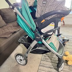 Chicco Bravo 3-in-1 Trio Travel System, Quick-Fold Stroller with KeyFit 30 Infant Car Seat and base