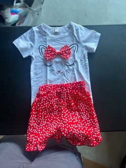 Toddler Girl Cat Outfit Set Size 2-3T