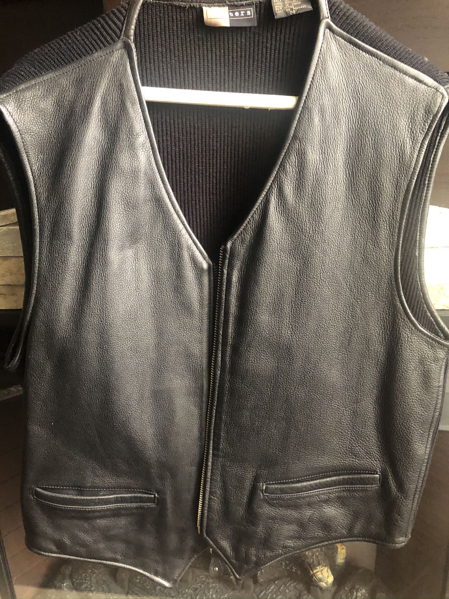 Leather sweater vest (excellent condition)