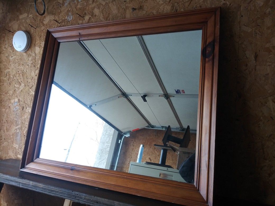 Old Wooden Frame Mirror