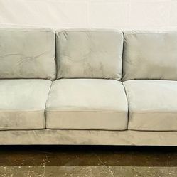 3 Seater Upholstered Sofa ,couch , Gray Velvet *Free Delivery*
