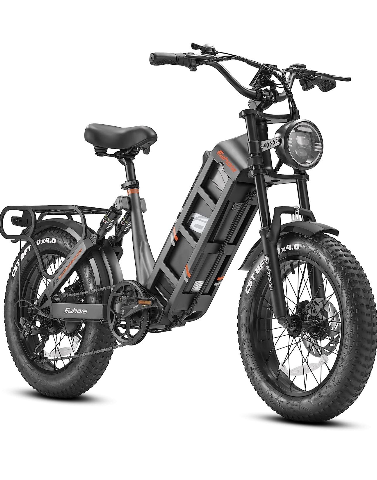 eAhora Juliet Electric Bike 1000W/48V/60Ah Fat Tire Electric Bike for Adults, Full Suspension Ebike Long Range Commuter Electric Bike Shimano 7-Speed