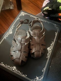 Toddler Brown Leather Fisherman Sandals