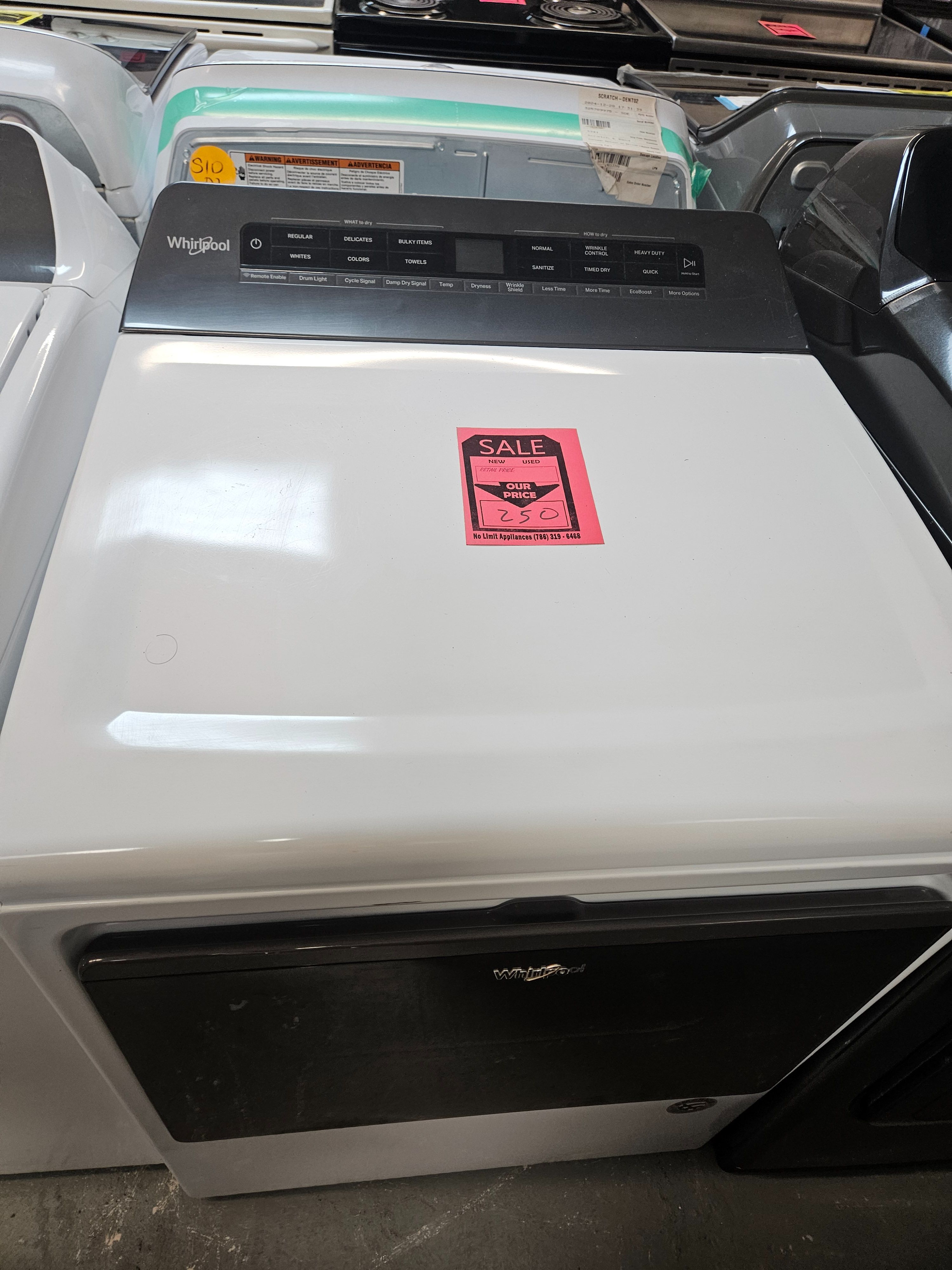 Used Whirlpool Clothes Dryer, white