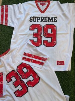 SUPREME WHITE RED BANDANNA JERSEY