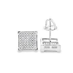 Sterling Silver VVS Moissanite 0.5 and CTW Fancy Earring