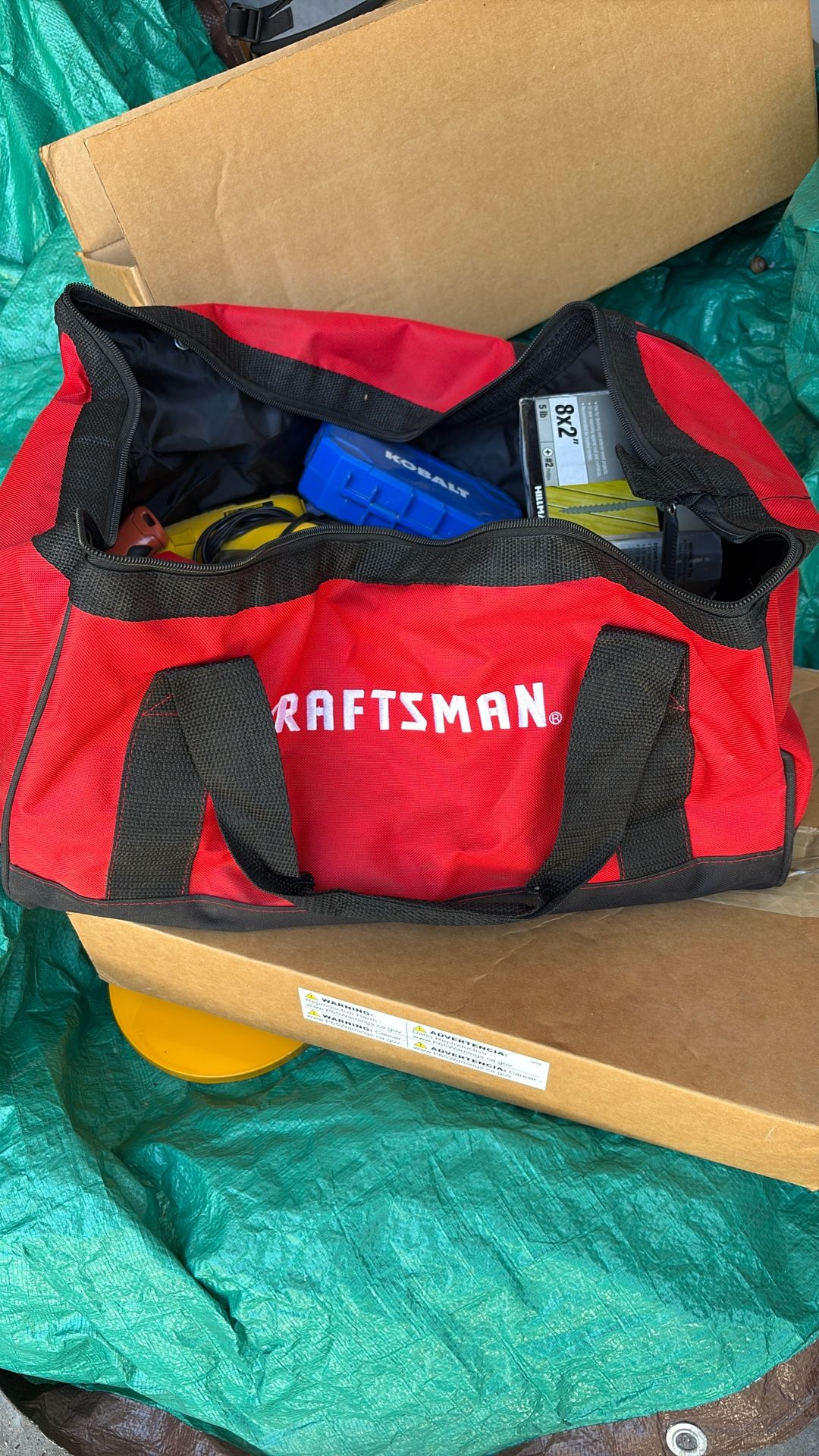 Craftsman Bag With Miscellaneous Items