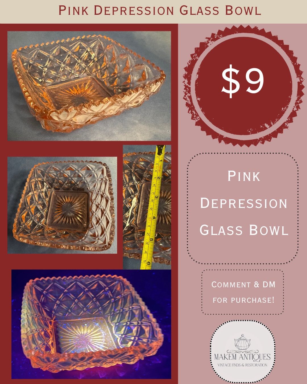Beautiful Pink Depression Glass