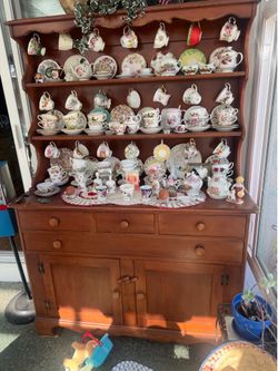 wooden buffet hutch cabinet