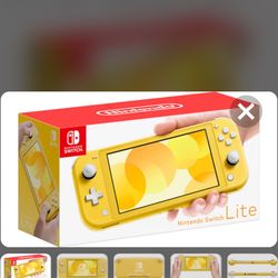 yellow nintendo switch lite w/ games!