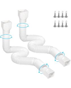 11.5ft Long Gutter Downspout Extensions,  Flexible, 2 pack, 4” Diameter