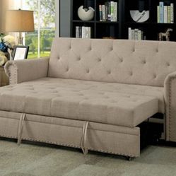 Brand New Beige Adjustable Sofa Sleeper 