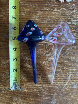 Glass Mushroom Plant Stakes