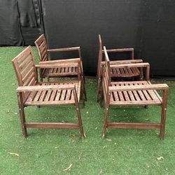 IKEA outdoor patio wooden chairs set of 4