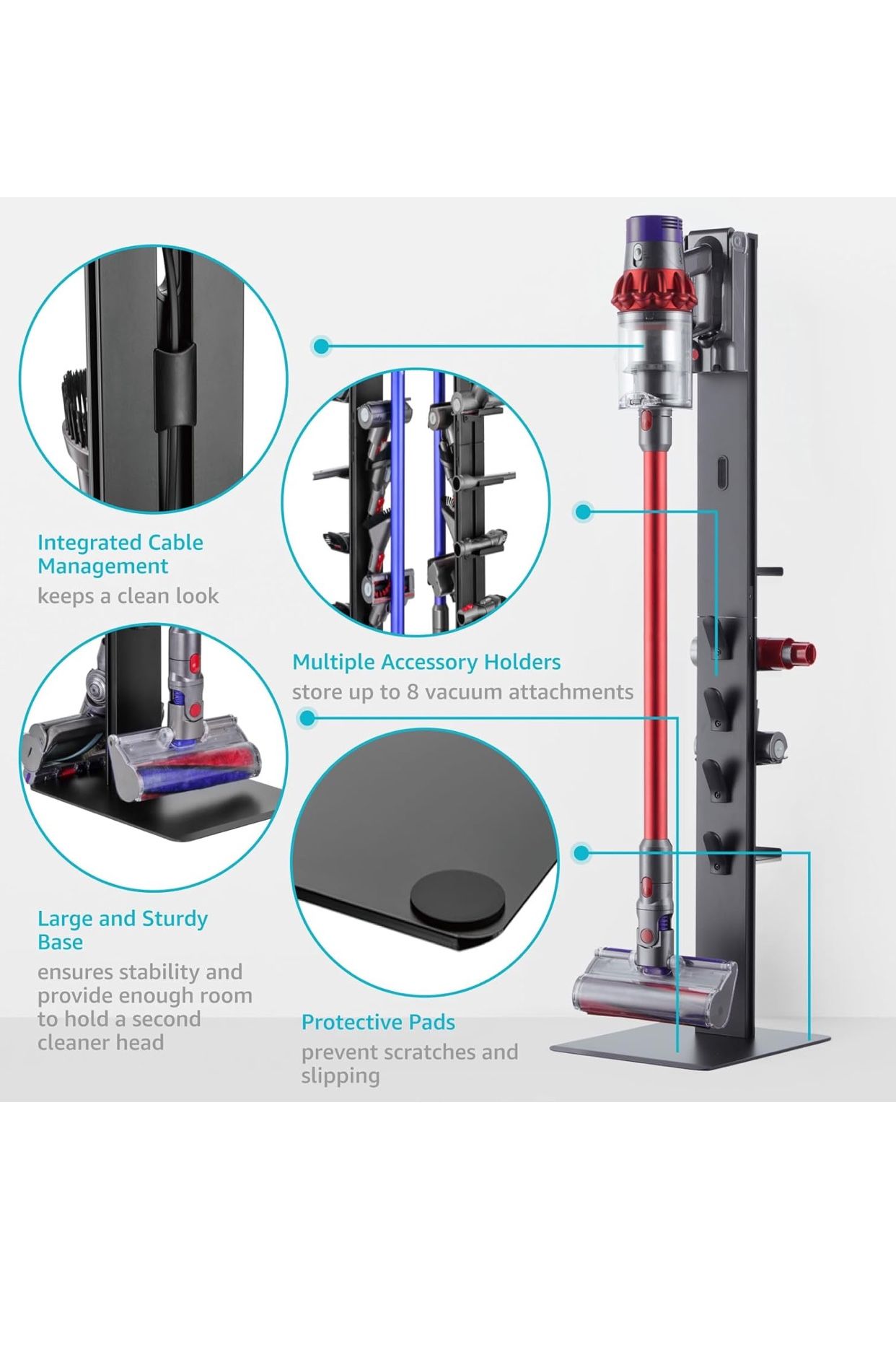 Pegzone Vacuum Cleaner Stand, Compatible with Dyson Gen5 V15 V12 V11 V10 V8 V7 V6