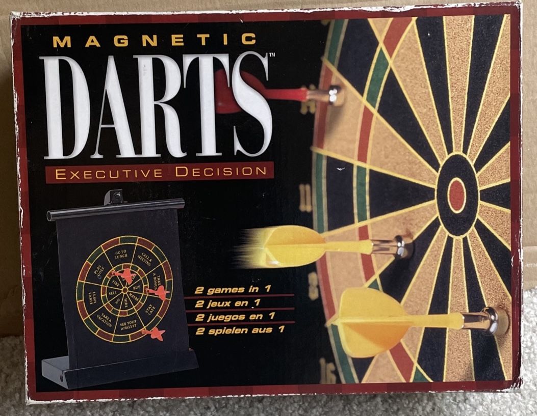 Magnetic Dart Board Kids, Dart Board Game with 6 Magnetic Darts, opened box