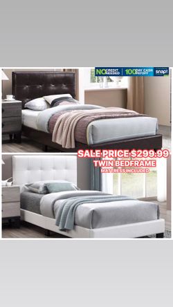 Twin bedframe with mattress