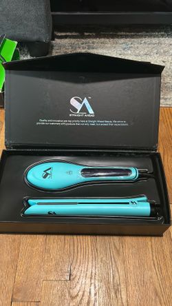 Professional Ceramic Straightening Brush/Ceramic Flat Iron Combo