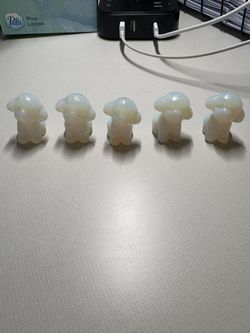 Opalite Poodle Figurines