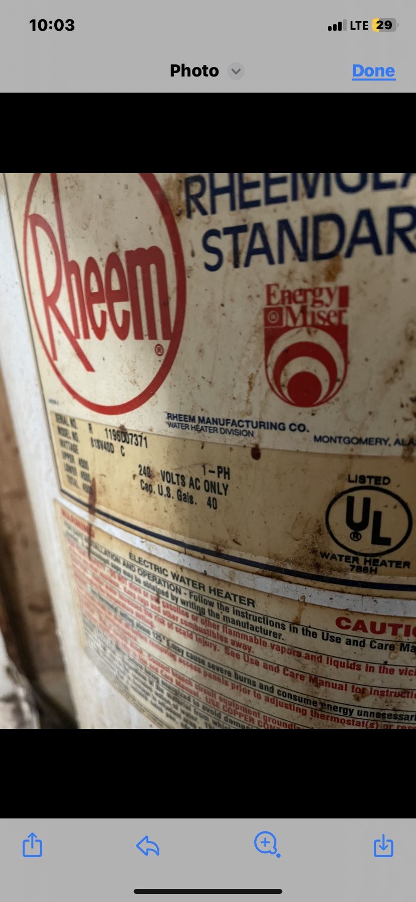 Water Heater 💯 Working No leaks Electric 40