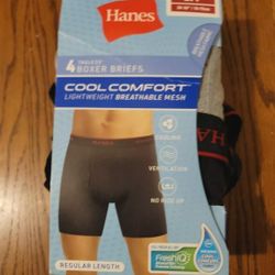 Hanes® Men's 4-Pack BOXER BRIEFS Cool Comfort Mesh • FreshIQ • TAGLESS Small New