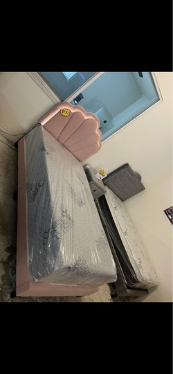 Twin size bed frame with mattress included