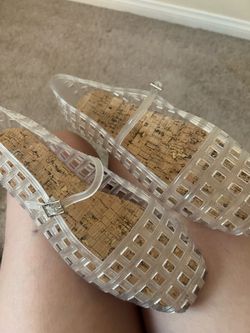 Used once clear shoe size 9