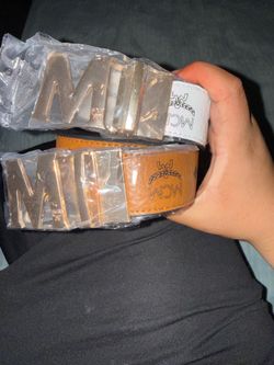 White and orange designer belt