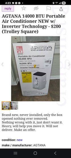 AGTANA 14000 BTU Portable Air Conditioner