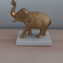 Decorative Gold Metallic Elephant Figure