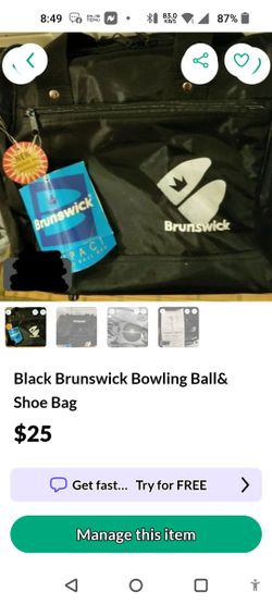 Black Brunswick Bowling Ball& Shoe Bag