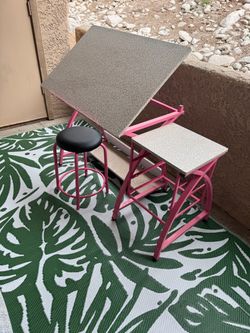 Drafting Table with Stool and Side Table
