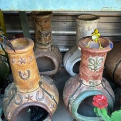 New Clay Chimineas 

Largest Size $159.00
Approx.   
3ft 8"     

Approx. 3ft 
Med $129.00
Smaller $119.00

Delivery on Wednesday's