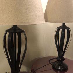 2 Metal Table Lamps