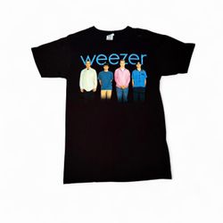 Weezer Blue Album Music Rock Band Black Crewneck Graphic Short Sleeve T-Shirt - Size Medium Indie Goth Grunge Metal      #bandtee #tourtshirt #bandmer