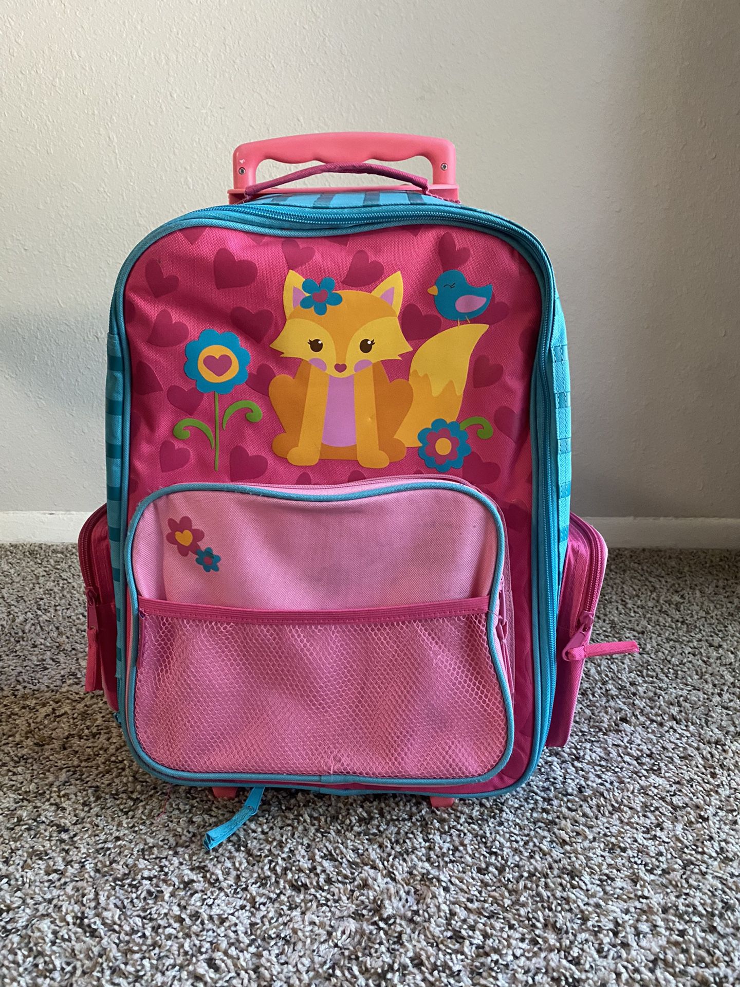 Kids Pink Rolling Backpack