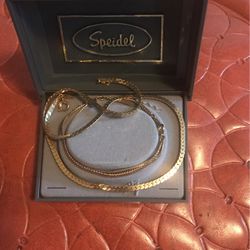 Gold Necklace Bracelet And Anklet Set