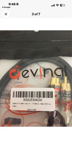 Devinal RCA/Phono Splitter Cable RCA Female to Dual Male Gold Plated Adapter