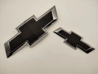 Fit 2015-2020 Chevrolet Tahoe Suburban All Black Bowtie Emblems Front & Rear