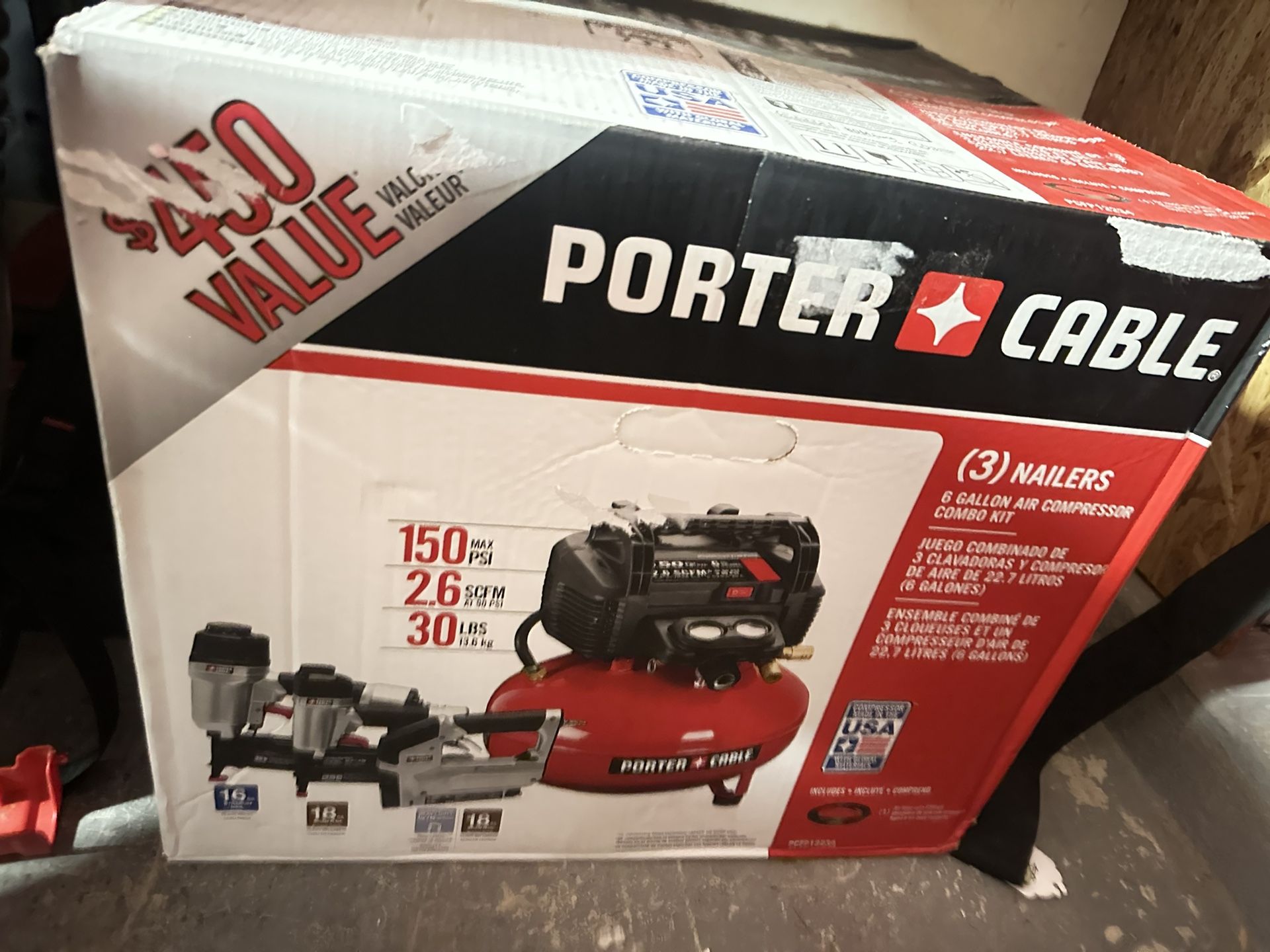 Porter-Cable 6 Gal. Portable Electric Air Compressor with 16-Gauge, 18-Gauge and 23-Gauge Nailer 3 Tool Combo Kit