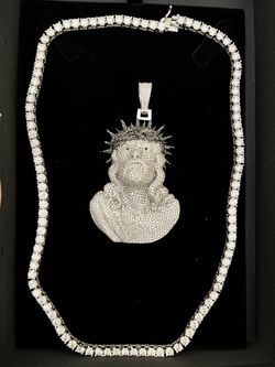 Moissanite Diamond Chain And Pendant